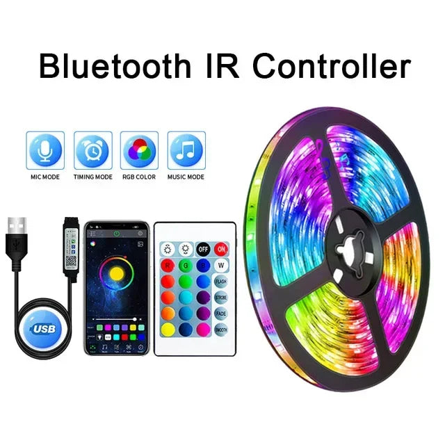 ✅ RGB USB LED Strip Lights – APP Controlled Mood Lighting